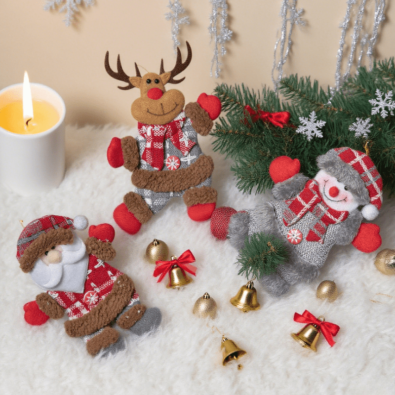 Vintage Collectible Santa - Набор из 3-х подвесных украшений в