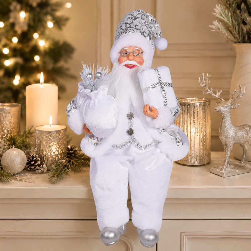 Vintage Collectible Santa - 1 шт. Белый декоративный предмет с