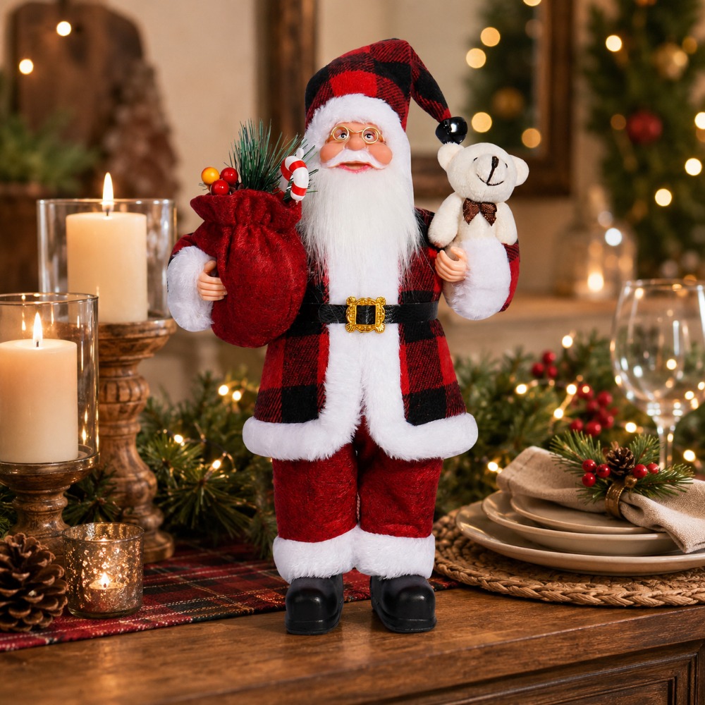 Красно-черная фигурка Санты в  – обзор и цена Vintage Collectible Santa