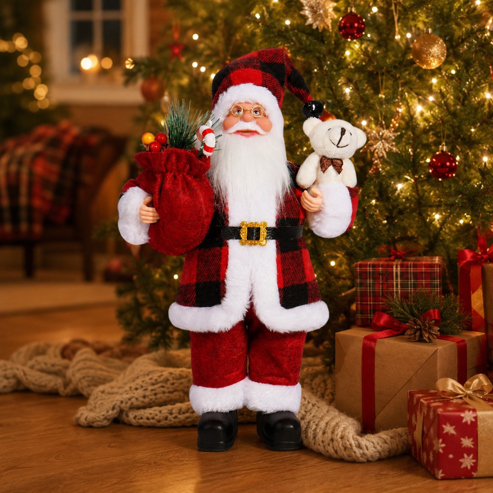 Красно-черная фигурка Санты в  – обзор и цена Vintage Collectible Santa