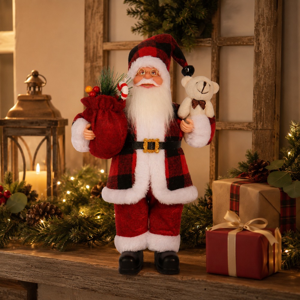 Красно-черная фигурка Санты в  – обзор и цена Vintage Collectible Santa